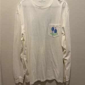Vineyard Vines Cream Long Sleeve Men's Tee